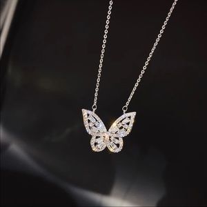 New Elegant Butterfly Cubic Zirconia Necklace